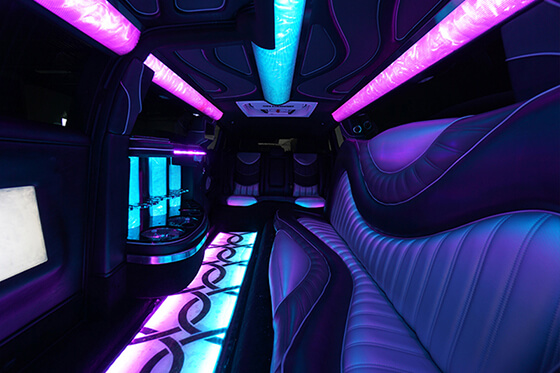 vibrant interior of a limo service