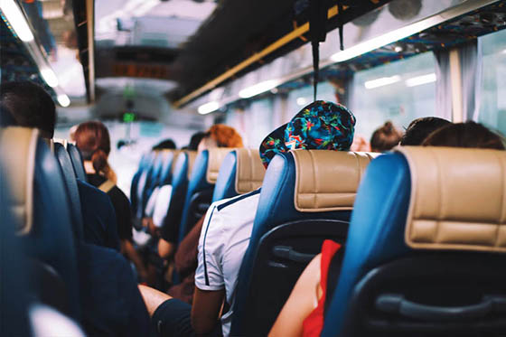 School bus interior