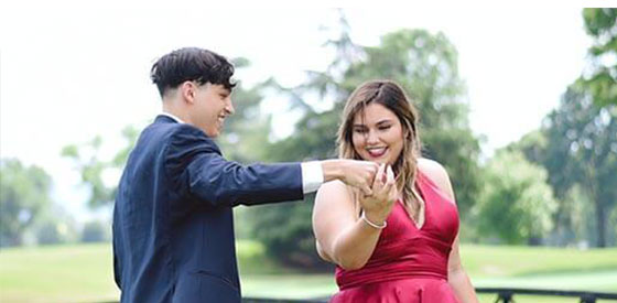 prom couple in their final ball
